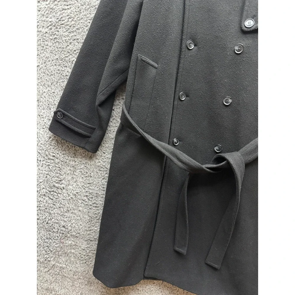 The Frankie Shop Double-Breasted Belted Trench Coat Black Womens Size L/XL - Picture 4 of 16